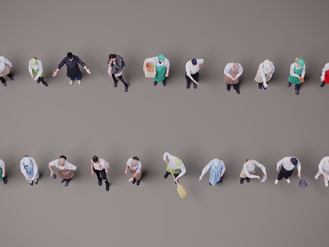 People in uniform x 20 3D Model