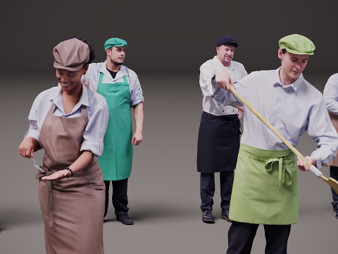 People in uniform x 20 3D Model