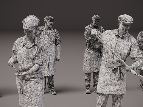 People in uniform x 20 3D Model