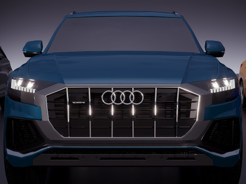 Low poly car assembly x 10 3D Модель