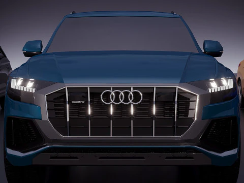 Low poly car assembly x 10 3D Model