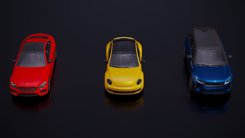 Low Poly Cars Set x 3 Model 3D .c4d .max .obj .3ds .fbx .stl .blend 