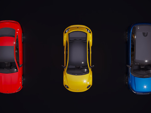 Low Poly Cars Set x 3 Model 3D