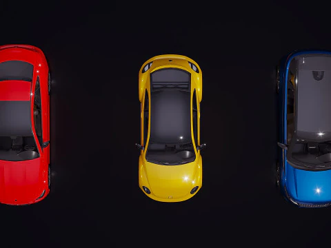 Low Poly Cars Set x 3 3D Model
