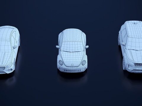 Low Poly Cars Set x 3 Model 3D