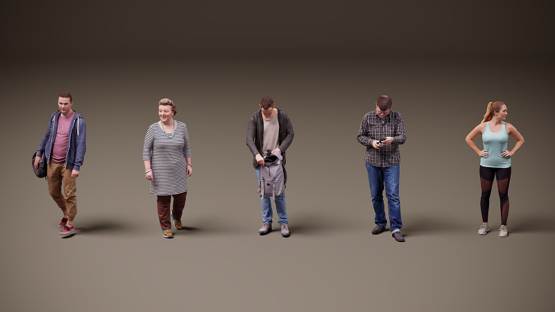 Collection of people x 5 16 3D Model .c4d .max .obj .3ds .fbx .stl .blend 