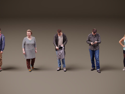 Collection of people x 5 16 3D 模型