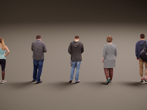 Collection of people x 5 16 3D Model