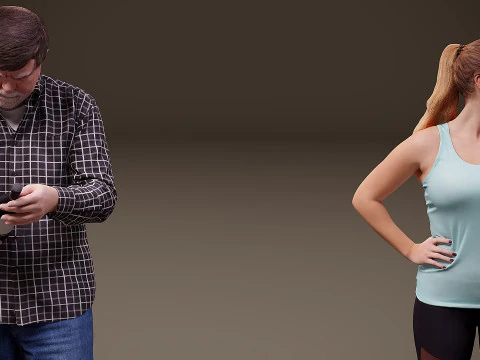 Collection of people x 5 16 3D Model