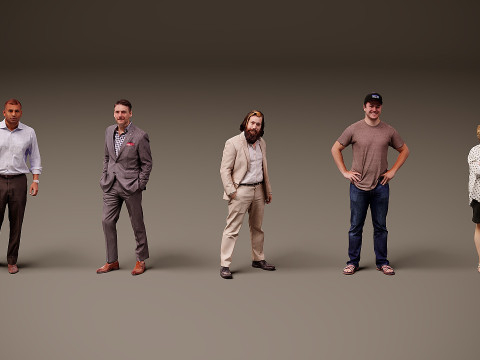 Collection of people x 5 18 3D Model