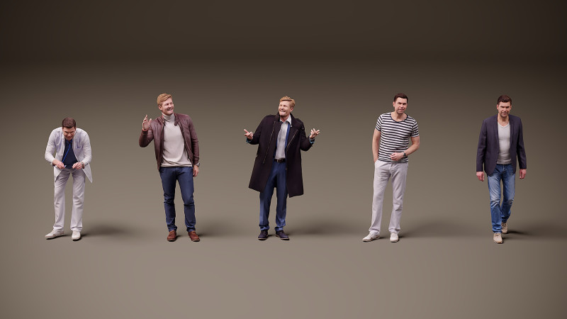Collection of people x 5 19 Model 3D .c4d .max .obj .3ds .fbx .stl .blend 