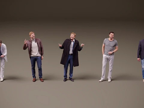 Verzameling van mensen x 5 19 3D Model