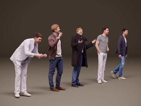Collection of people x 5 19 Model 3D