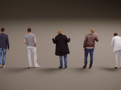 Collection of people x 5 19 Model 3D