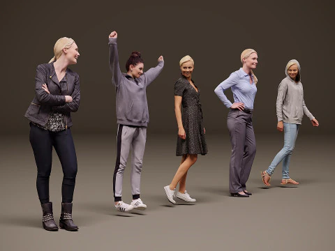 Collection of people x 5 11 3D Model