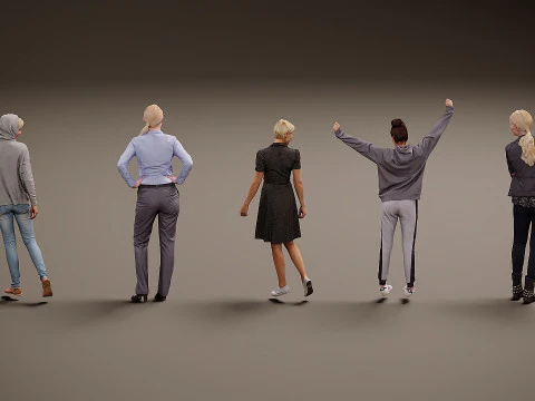 Collection of people x 5 11 3D Model