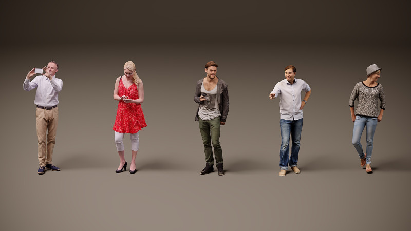 Collection of people x 5 12 3Dモデル .c4d .max .obj .3ds .fbx .stl .blend 