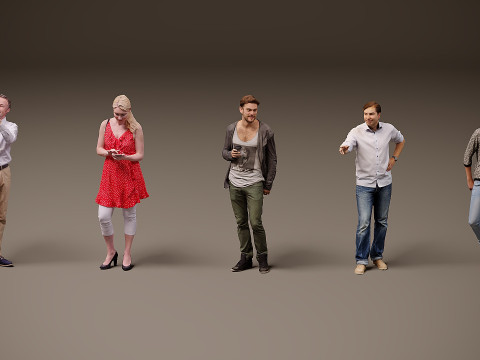 Collection of people x 5 12 3Dモデル