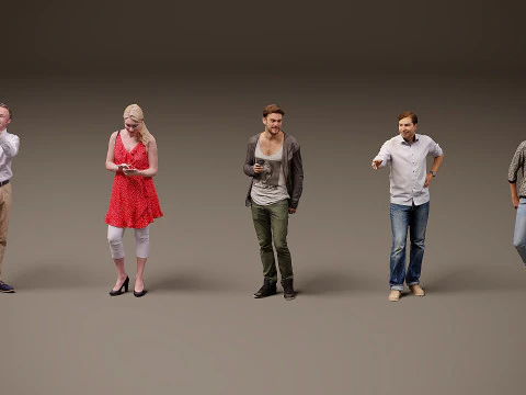 लोगों का संग्रह x 5 12 3D मॉडल