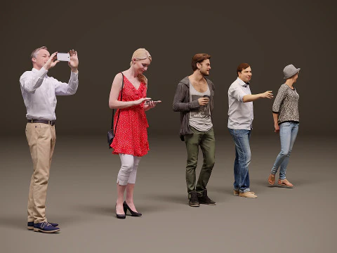 Collection of people x 5 12 3D Model