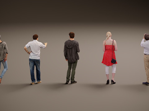 Collection of people x 5 12 3Dモデル