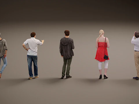 Collection of people x 5 12 3D Model