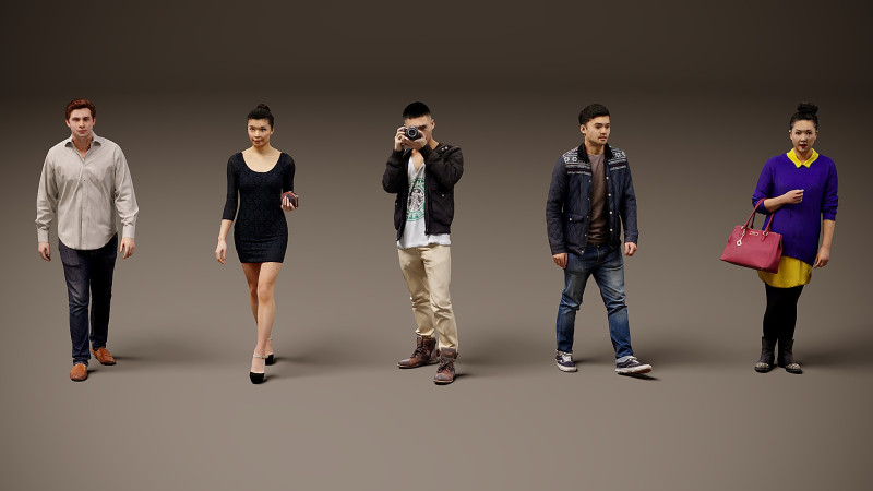 Collection of people x 5 13 Modello 3D .c4d .max .obj .3ds .fbx .stl .blend 