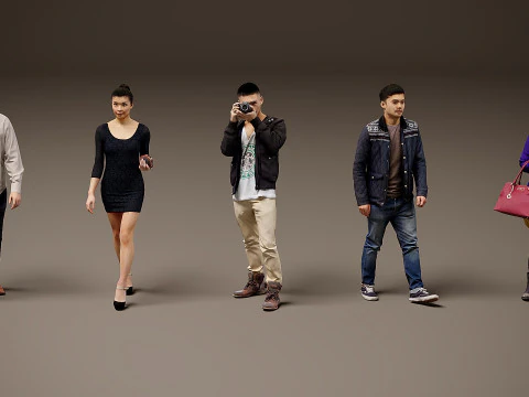 Verzameling van mensen x 5 13 3D Model