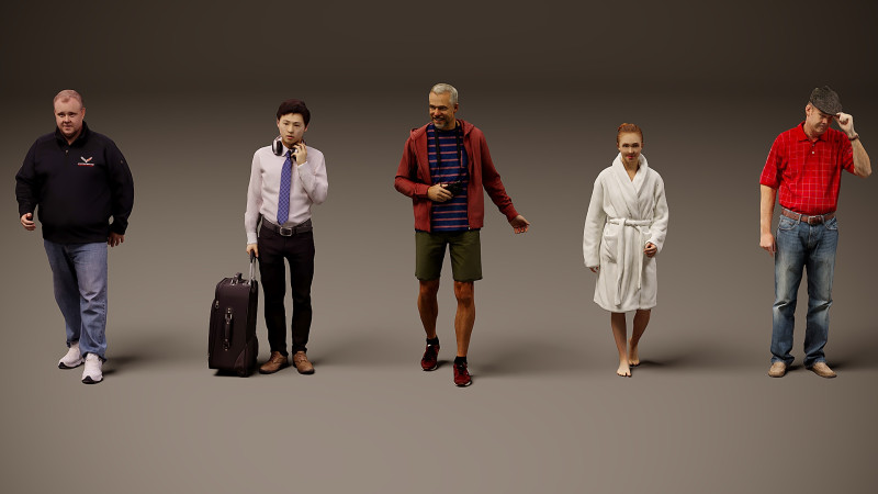 Collection of people x 5 14 3D 模型 .c4d .max .obj .3ds .fbx .stl .blend 