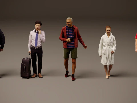 Verzameling van mensen x 5 14 3D Model