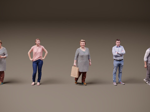 Collection of people x 5 15 3D 모델
