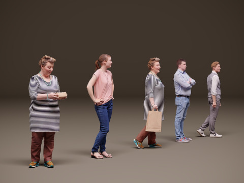 Collection of people x 5 15 3D 模型