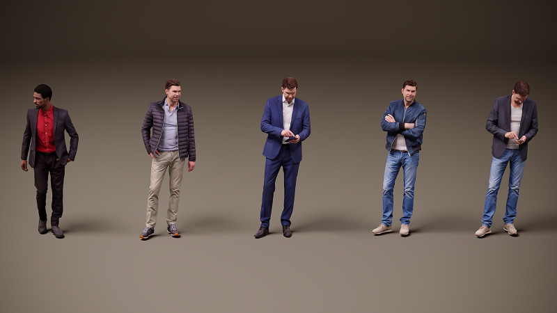 Collection of people x 5 20 3D Model .c4d .max .obj .3ds .fbx .stl .blend 