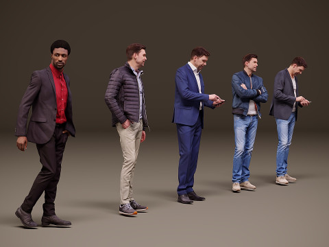 Collection of people x 5 20 3D Model
