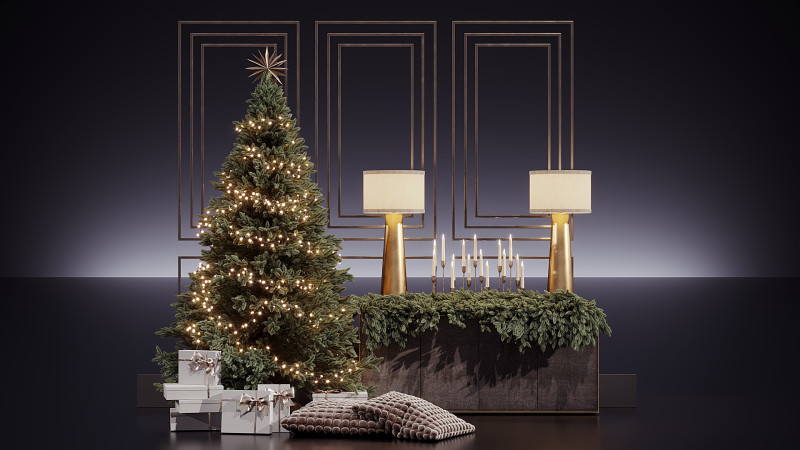 Christmas Decor 18 3D Модель .c4d .max .obj .3ds .fbx .stl .blend 