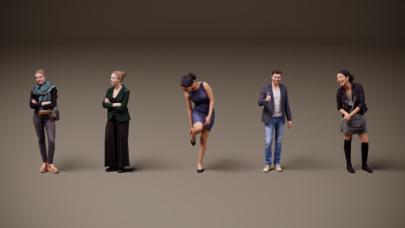 Collection of people x 5 21 3D 모델 .c4d .max .obj .3ds .fbx .stl .blend 