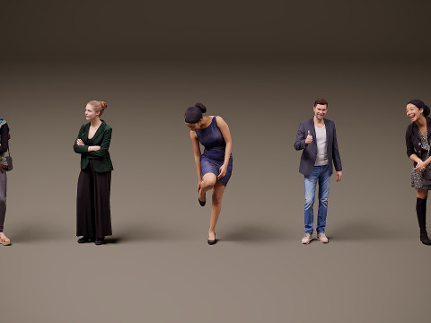 Collection of people x 5 21 Modello 3D