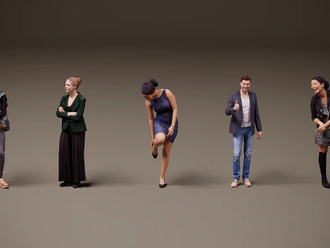 लोगों का संग्रह x 5 21 3D मॉडल