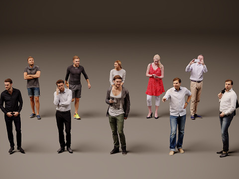 Collection of people x 10 Modello 3D