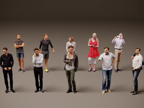 사람들의 컬렉션 x 10 3D 모델