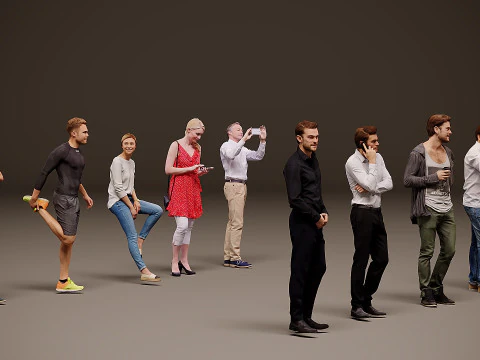 Collection of people x 10 3D Model