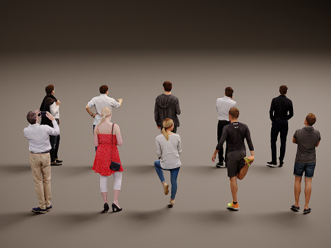 人物集合 x 10 3D 模型