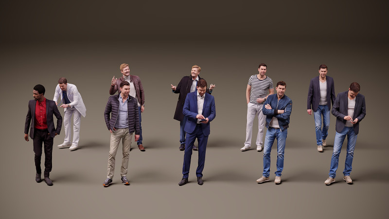 Collection of people x 10 00 3D Модель .c4d .max .obj .3ds .fbx .stl .blend