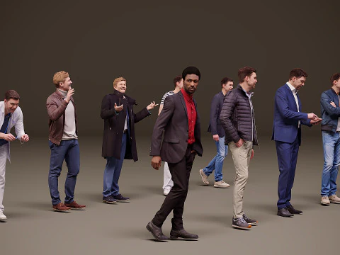 Collection of people x 10 00 3D Model