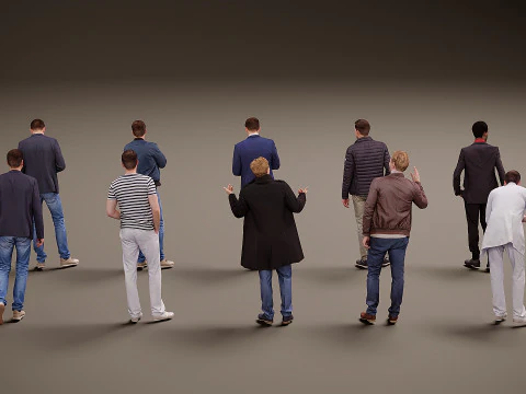 Collection of people x 10 00 3D Model