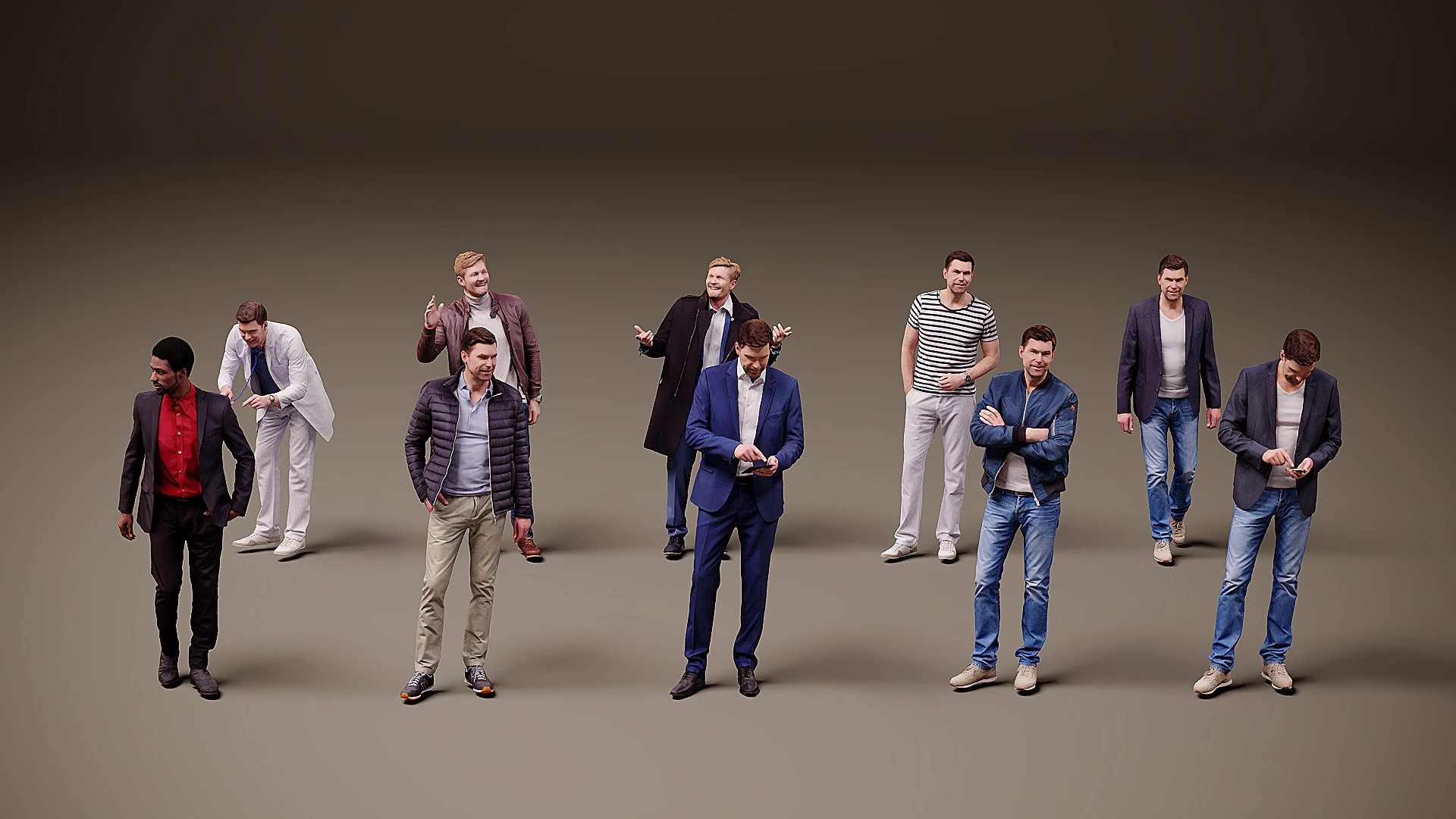 Collection of people x 10 01 3D Model .c4d .max .obj .3ds .fbx .stl .blend 