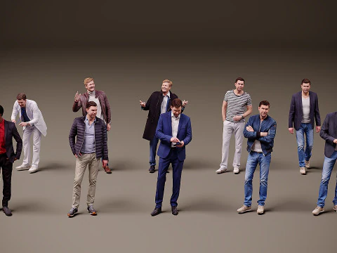 Verzameling van mensen x 10 01 3D Model