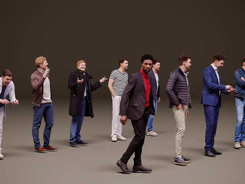 Collection of people x 10 01 3D Model