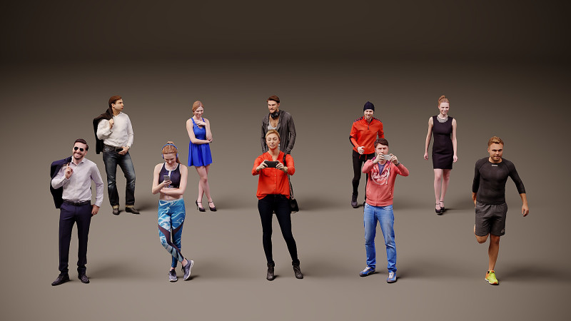 Collection of people x 10 03 3D मॉडल .c4d .max .obj .3ds .fbx .stl .blend 