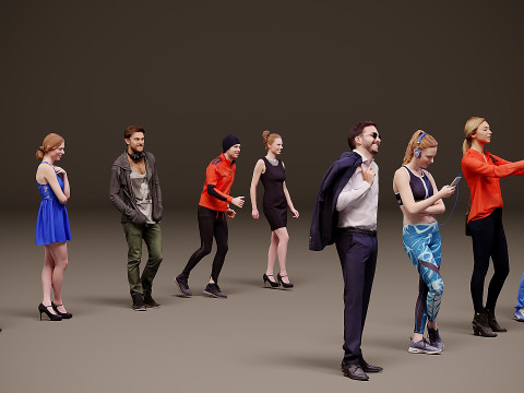 Collection of people x 10 03 3D मॉडल
